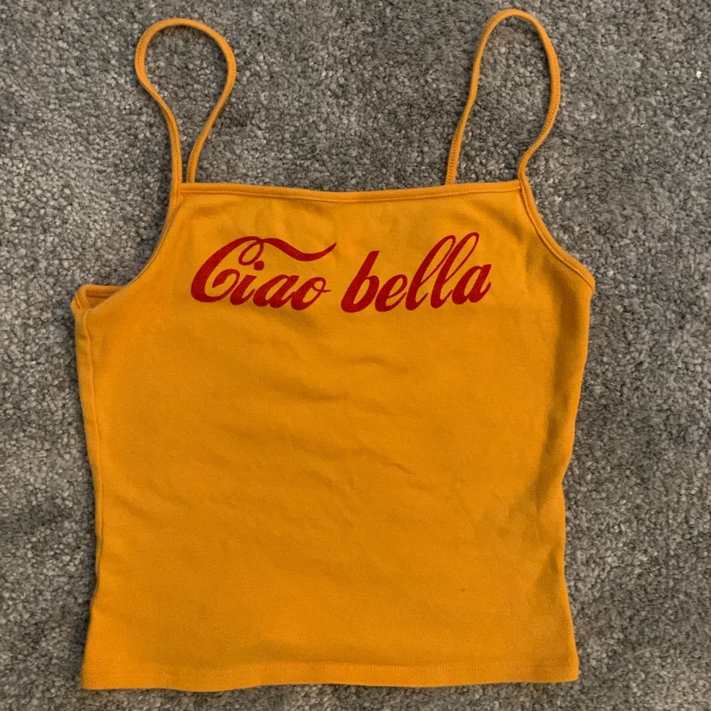 Yellow “Ciao Bella” tank top